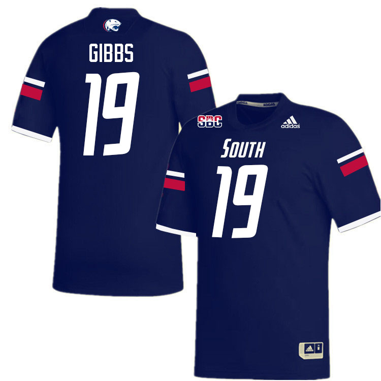 #19 Rod Gibbs South Alabama Jaguars Jerseys,College Football Uniforms,Apparels Stitched-Navy